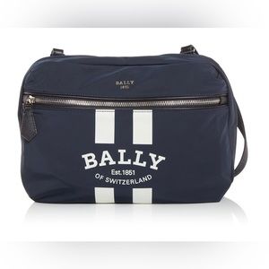 NWT BALLY Men’s Logo Stripe Convertible Messenger Bag Backpack